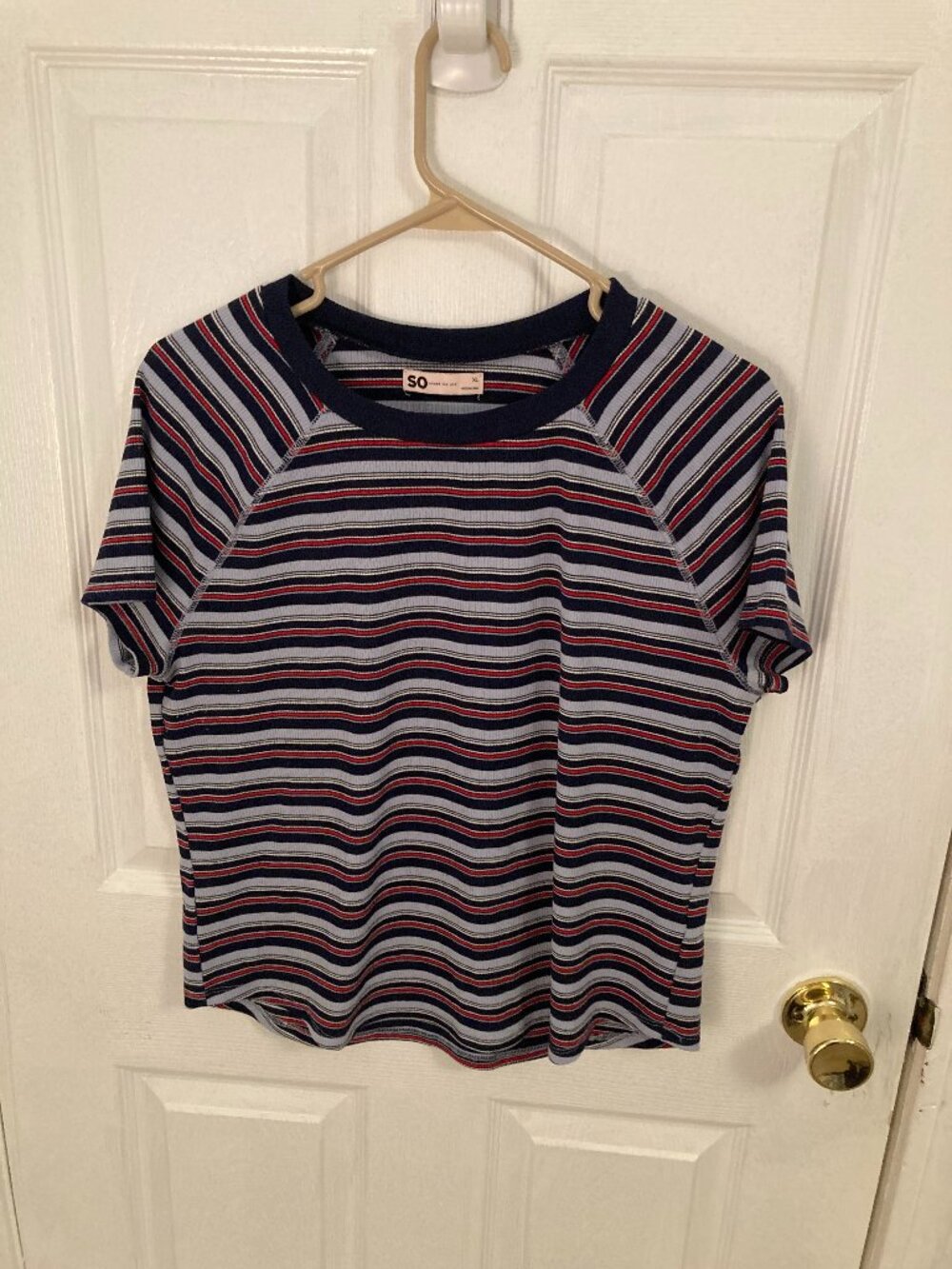 SO Juniors T Shirt Striped Size XL